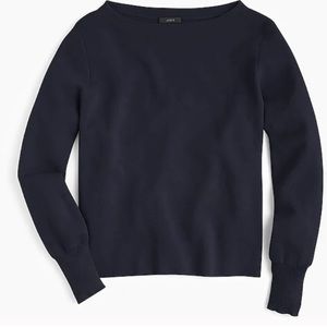 J. Crew black subtle boat neck merino wool sweater